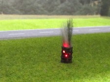 Feuer Tonne Fass Rostig Braun Löcher 12V Feuer DC / AC Flackerndes Licht 1:87 H0