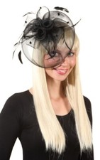 Minihut Alina schwarz edel Party Fete Feier Event Kopfschmuck