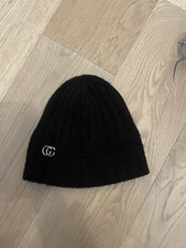 Gucci kleine mütze schwarz wolle gold logo