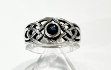 925/- Silberring, Saphir