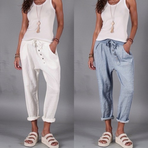 Damen joggpants baggy - joggpants, weiß