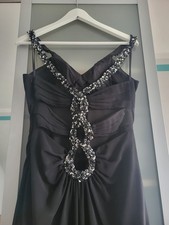 Abendkleid, Niente, schwarz, lang, Paillettenausschnitt, Gr. 40, elegant