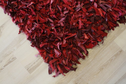 Lederteppich langflor rot - lederteppich,