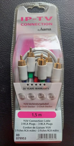 Hama yuv verbindungskabel - verbindungskabel, gold