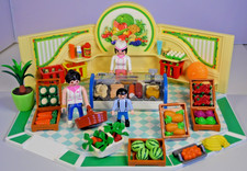 PLAYMOBIL aus 9403 Bioladen Wurst Obst Gemüse Getränke Eier Figuren Waage Kasse