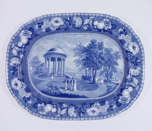 Blue white transferware - &,