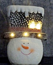Schneemann Kopf LED beleuchtet--XXL Deko Figur-Schneemann--ca. 33 cm *