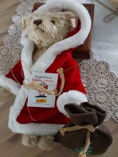 Steiff Teddybär Nikolaus im roten Mantel mit Zertifikat und braunen Sack