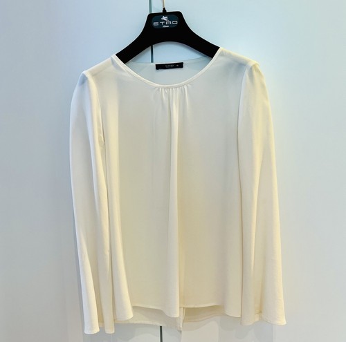 Etro seiden bluse ecru 40it - seiden, gr.40it