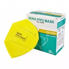 Serix FFP2 Maske Atemschutzmaske 5-lagig Mundschutz Masken Gelb 20ER