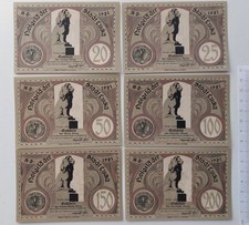 Deutsches Notgeld LUCKA 20, 25, 50, 100, 150 und 200 Pfennig, komplette Serie