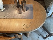 Esszimmertisch massiv belgische Eiche ausziehbar mit 6 Stühlen