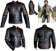 X-MEN WOLVERINE STIL HERREN SCHWARZ/BRN MODE HOCHWERTIGE ANALENE LEDERJACKE
