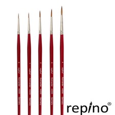 Rotmarder Pinsel Set - Grösse 0, 1, 2, 3 und 4 für Ölfarbe, Acrylfarbe, Aquarell