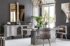 Esszimmer Set Grau Esstisch 4x