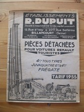 Renault Ersatzteilkatalog Werkstattbuch Preisliste Juva Juvaquatre 4CV Fregate