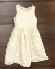Mädchen Kleid Creme weiß festlich Tüll Rock Gr.8 mit Strass  Couture Princess