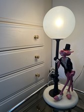 Vintage 70er Jahre Linea Zero Pink Panther Lampe Made in Italy Rosarote Leuchte