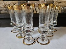 Murano Medici 6 Sekt Champagnergläser Goldrand Pantographien TOP!