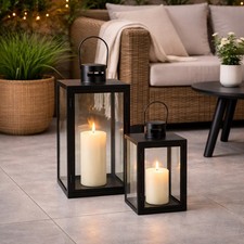 2er Laternen Set Schwarz