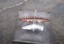 Ring Band schmal 925 Silber rosevergoldet Eternity Zirkonia klar 1,5 mm Rg 60/20