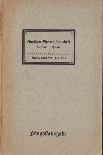 Insel bücherei 482 goethe - insel-bücherei,