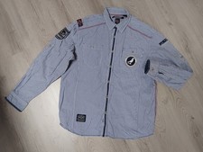 Herren Hemd Langarm blau-weiß