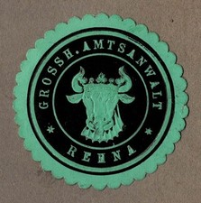 Siegelmarke Mecklenburg: GROSSH. AMTSANWALT REHNA