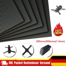 Carbon Platte 0,5mm 1mm 2mm 3mm / CFK Kohlefaser / Hochglanz / Größe wählbar DE
