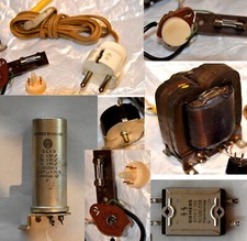 Röhrenradio Philips Uranus 533 - Netzteilkomponenten + Ein/Aus-Scha.r/ Sicherung