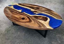 Blau Epoxid Harz Dining Table