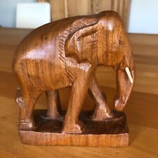 Teakholz Elefant geschnitzt Handarbeit 13 x 12 cm