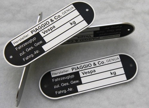 Vespa typenschild high quality - typenschild,