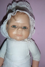 Brigitte Leman  Künstlerpuppe * Puppe 53cm Resin/ Stoffkörper *alte Leinenhaube