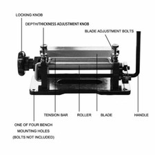 Leder Schälmaschine Spaltmaschine Manuelle Leather Skiver Schäler Splitter DEU