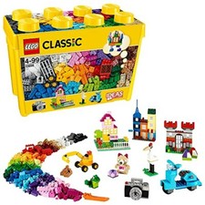 LEGO 10698 Classic Große Bausteine-Box, 33 verschiedene Farben, 2 Grundplatten