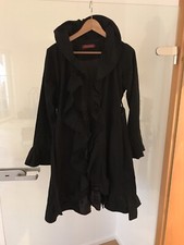 Uttam London Mantel Schwarz M Rüschen Gürtel Polo Baumwolle Liu Jo Armani - NEU