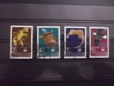 Briefmarken, Wildtiere, Naturschutz, Liechtenstein, Mi. 644-647, gestempelt