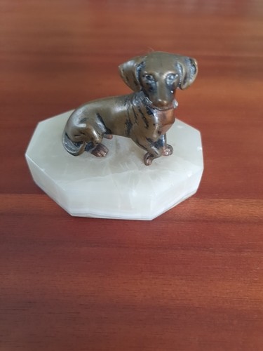 Bronze hund dackel skulptur - hund-dackel,