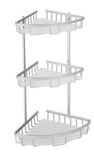 MSV Duschablage Duschregal Duschkorb Duschecke Eckregal Badregal 3 Böden Alu