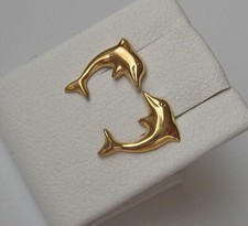 ♦️Delphin♦️Delfin Fisch Ohrringe Delphine in aus 18k 750 Gold Ohrstecker ★ 6361