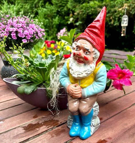 Gartenzwerg gnom alt 27cm ton - gartenzwerg,