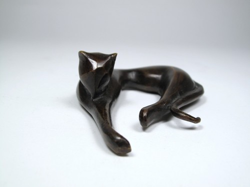 Bronze katze figur - bronze,