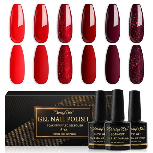 Nagellack set farben rot - set, 6