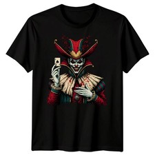 Jester Dark Clown Horror Herren T-Shirt Ace Clubs Karte