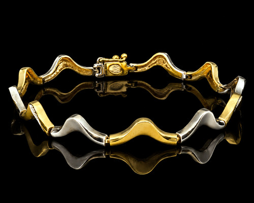 Bicolor goldarmband 585 gelb - goldarmband,