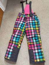 Topolino Mädchen wattierte Schneehose / Skihose - mehrfarbig kariert - Größe 116 cm
