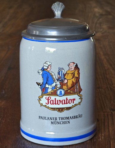 Gerz bierkrug mit zinndeckel - bierkrug,