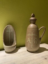 Antiker Jugendstil - Weihwasser Krug - Weihwasser-Becken - signiert -