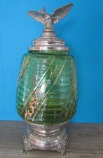 RARITÄT ALTER BOWLETOPF JUGENDSTIEL ?? 7 LITER  GLAS +METALL SEHR GUTER ZUSTAND